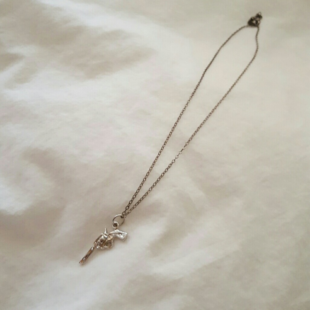 Sterling Silver Gun Charm Necklace